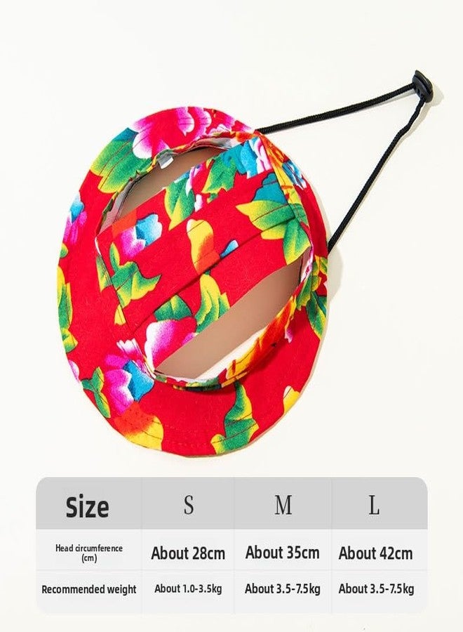 Maruomiki Dog Cat Sunshade Anti-strangle Hat Exposed Ears Adjustable Rope Buckle Bucket Hat Pet Supplies (S,Blue) - Image 5